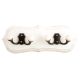 White Black Double Loop Ceramic Iron Wooden Hooks